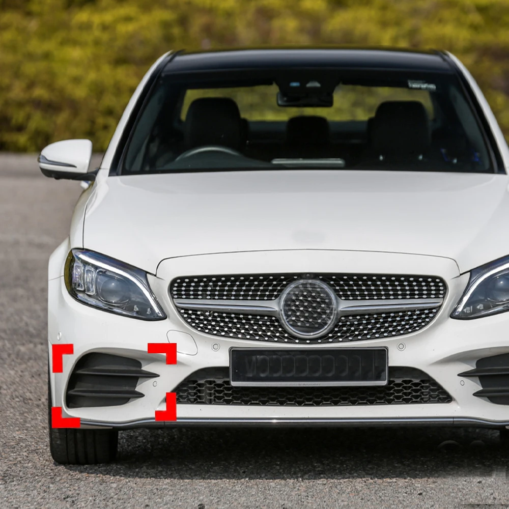 For Mercedes Benz C Class W205 C180 C200 2015-2018 Front Fog Lamp Grill Grille Covers Stickers Automotive Modification Protectio