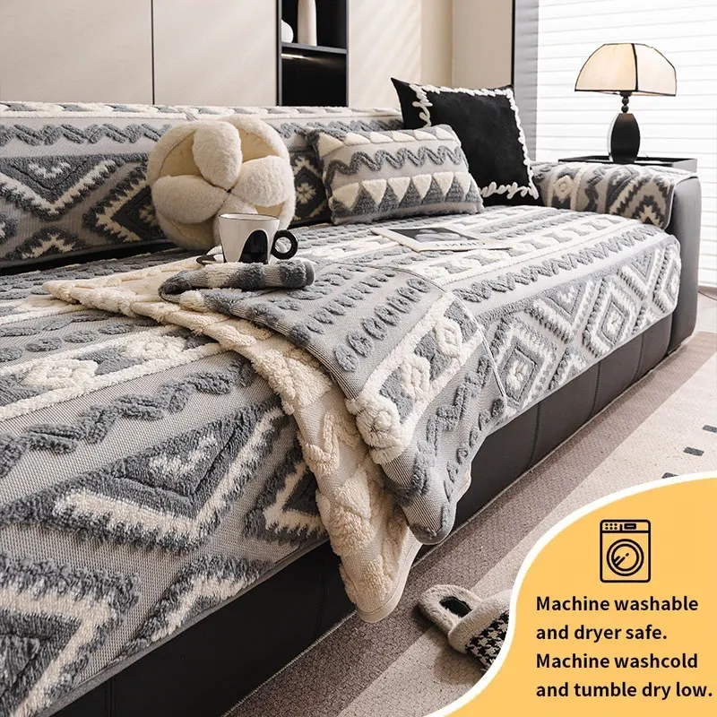 1PC-Sofakissen im böhmischen Stil Shu Mianron mit Herbst- und Wintersamtgefühl, Anti-Katzenkratz-Sofakissen
