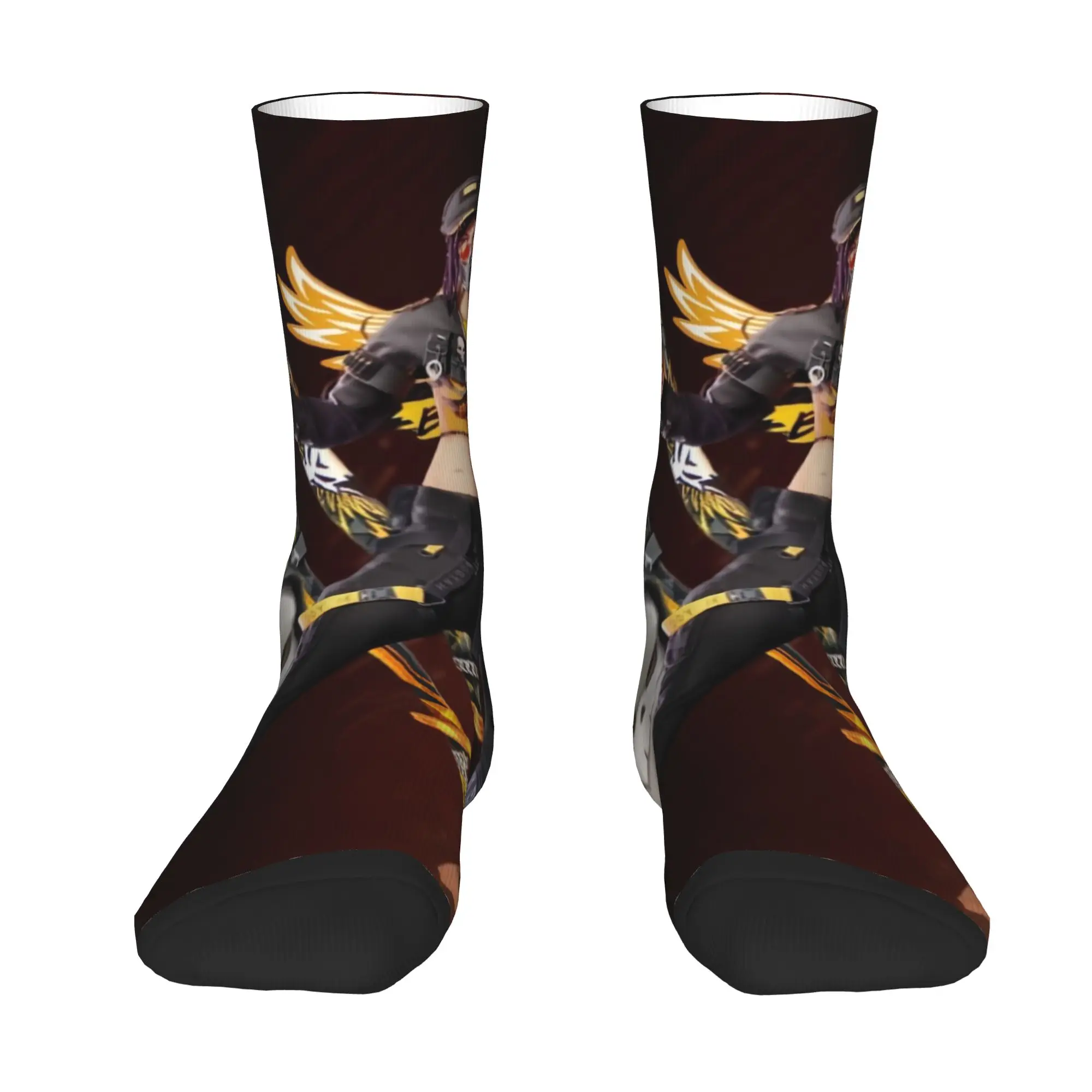 Cool Print Garena F-Free F-Fire Game Socks for Women Men Stretch Summer Autumn Winter  Crew Socks