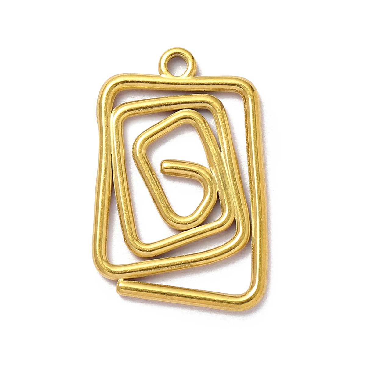 5pcs/Lot Stainless Steel Spiral Geometric DIY Charms Heart Waterdrop Necklace Pendants Women\'s Fashion Flower Jewelry Wholesale