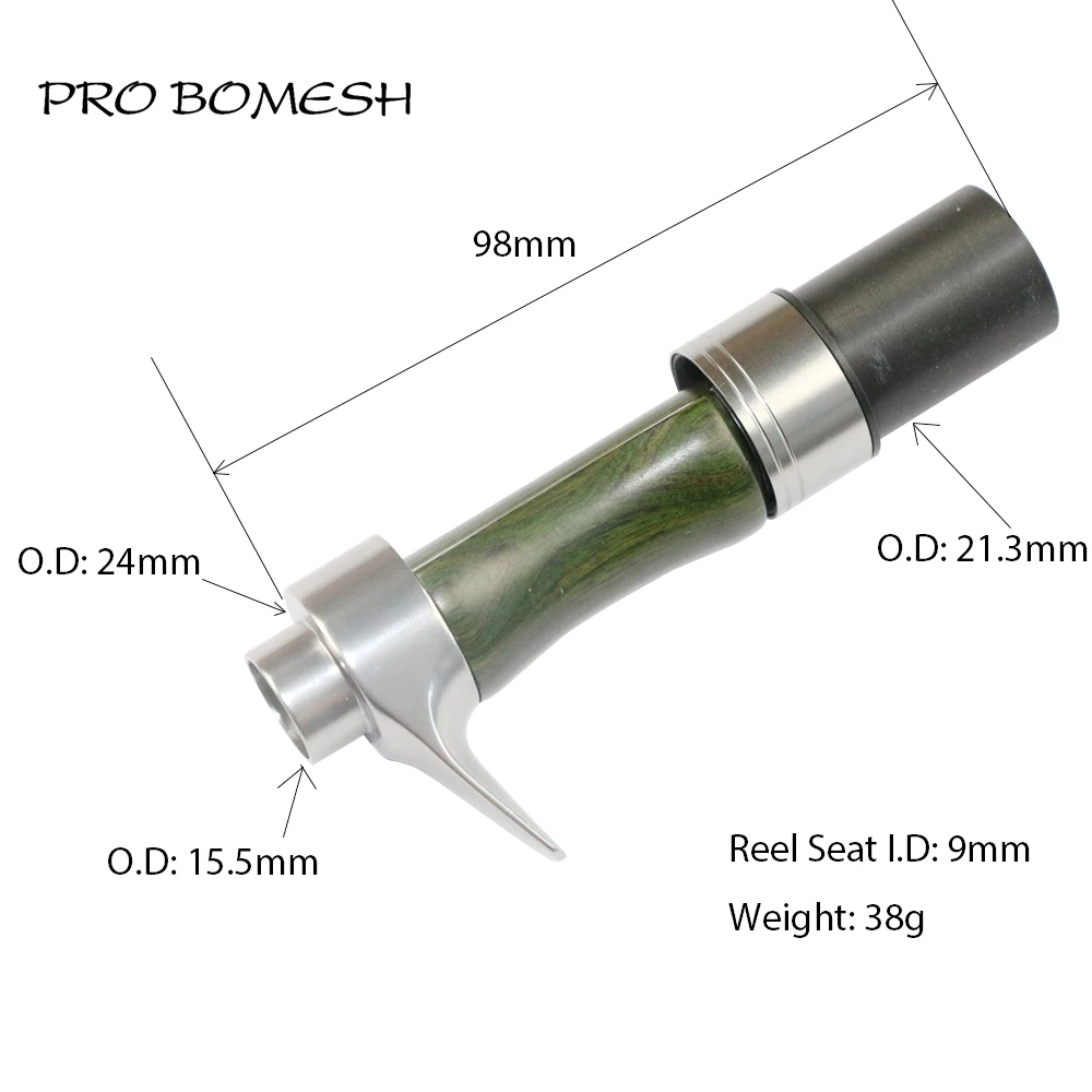 Pro Bomesh 1pcs 36g 38g Wood Reel Seat Short Long Metal Hood Spinning Reel Seat Casting Reel Seat DIY Rod Building Accessory