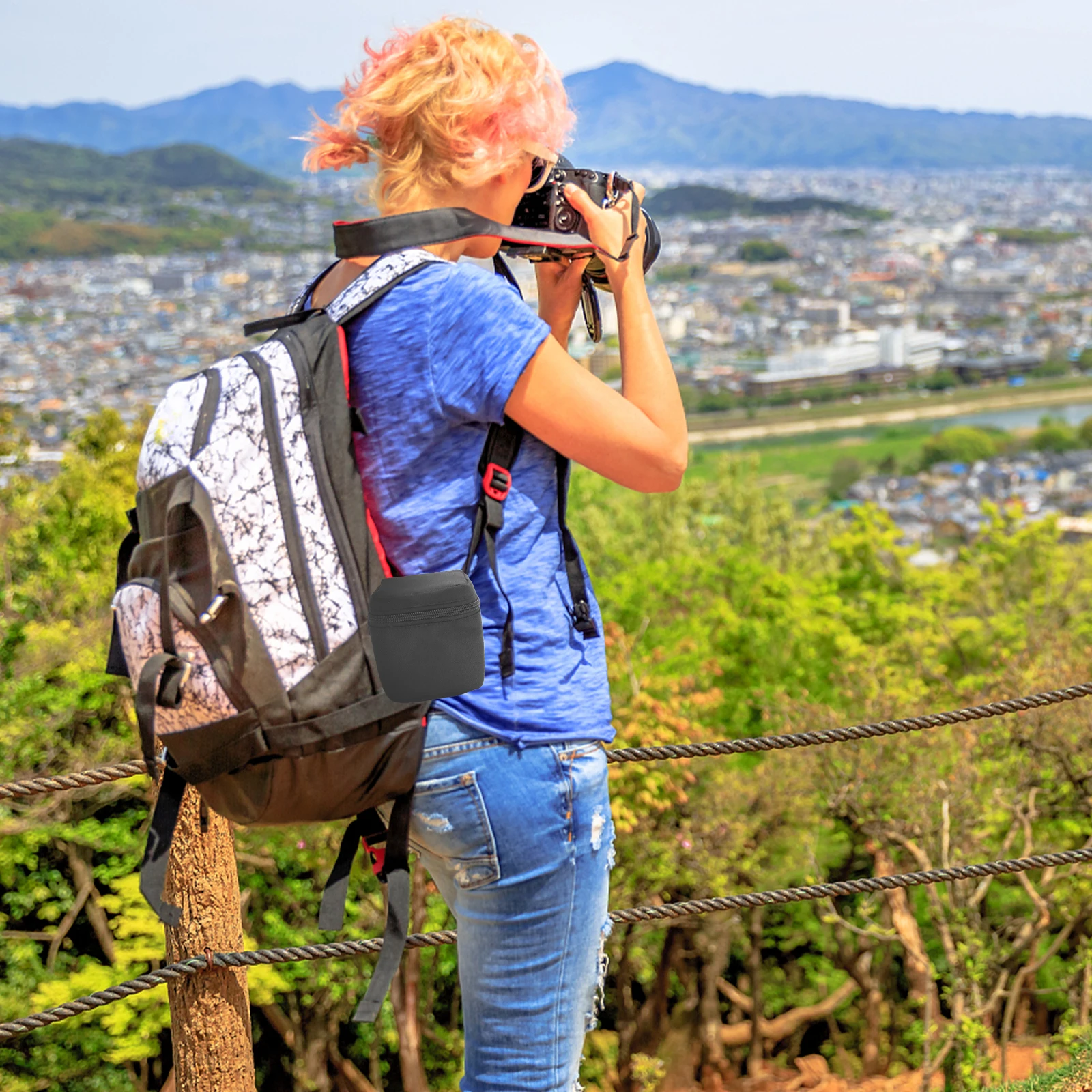

1pc Camera Bag Square Lens Pouch Shockproof Storage Bag Portable Photography Pouch Large Capacity Compact Lightweight Durable