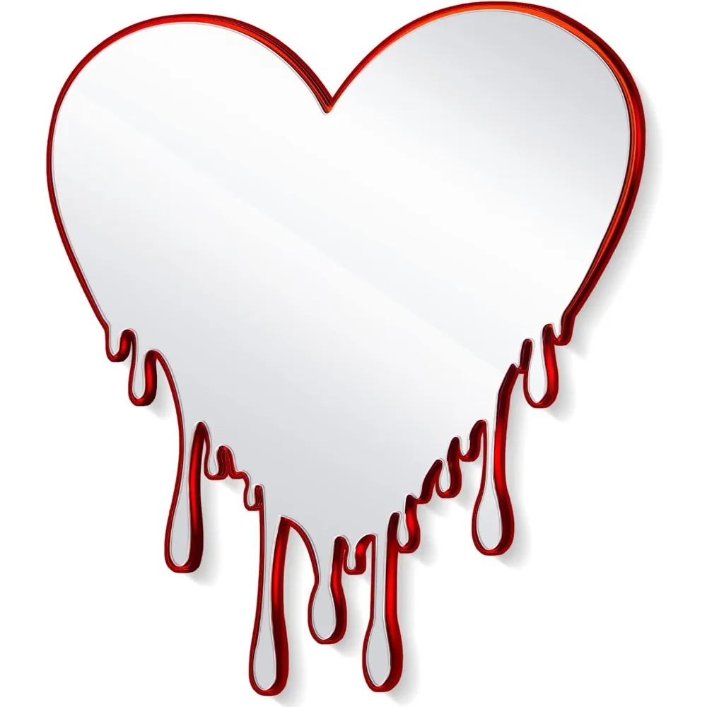 

Wall Mirror, Acrylic Heart Decoration Melting Mirror Wall Heart Dripping Decoration, Wall Mirror