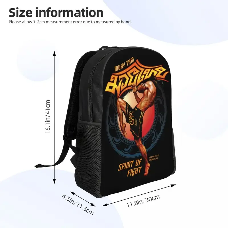 Customized Muay Thai Travel Backpack  School Computer Bookbag Thailand kickboxing Spirit of Fight College Student Daypack Bags