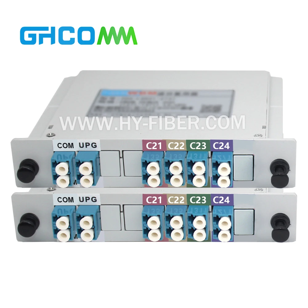 2CH to 4CH Dual-Fiber 100GHz DWDM Multiplexer Demultiplexer Module, Plastic LGX Cassette Housing, LC/UPC TX/RX Ports