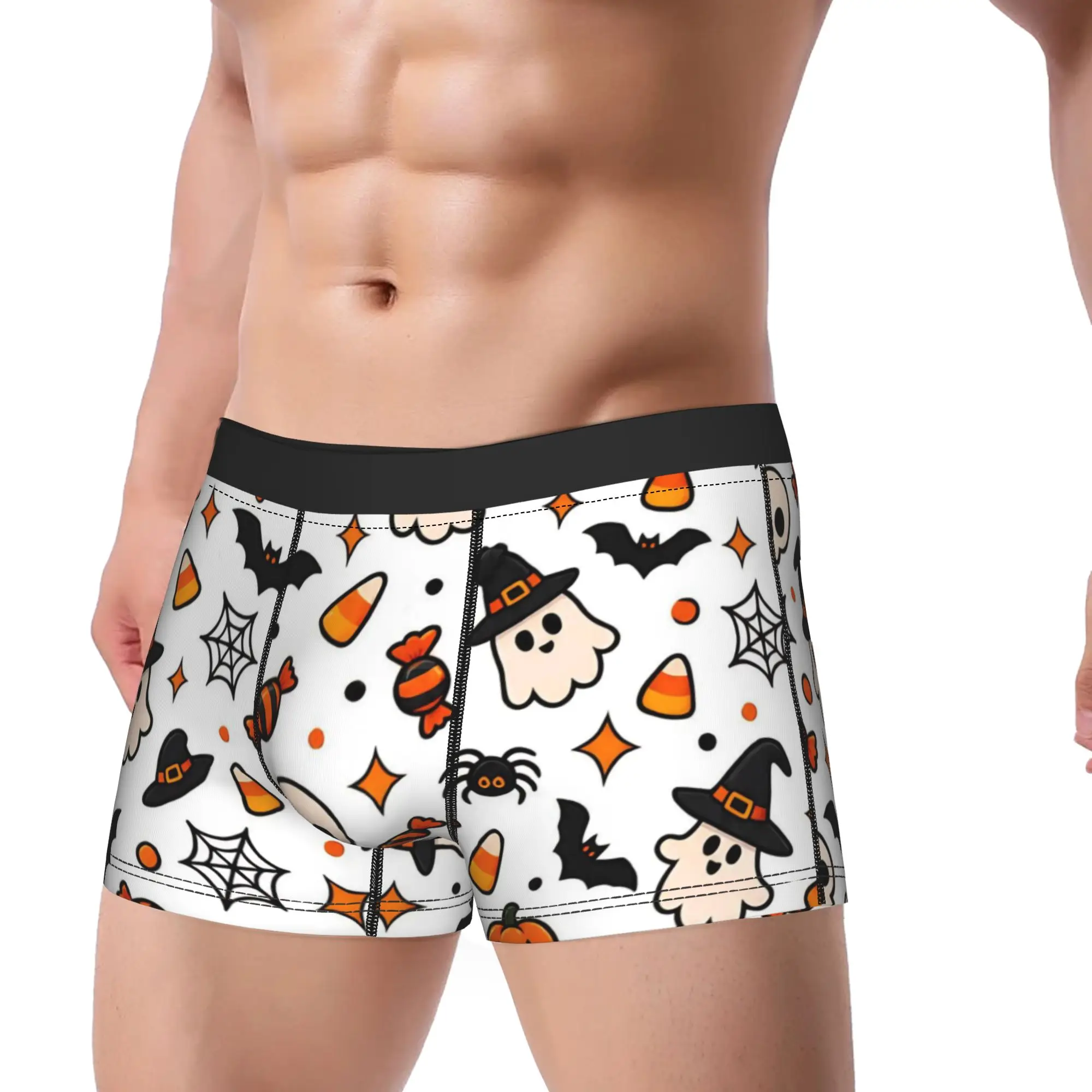 Halloween Ghost Pumpkin Spooky Trick Or Treat Witch Boxers Gag Gift For Man Fun Underwear  Boxer Briefs