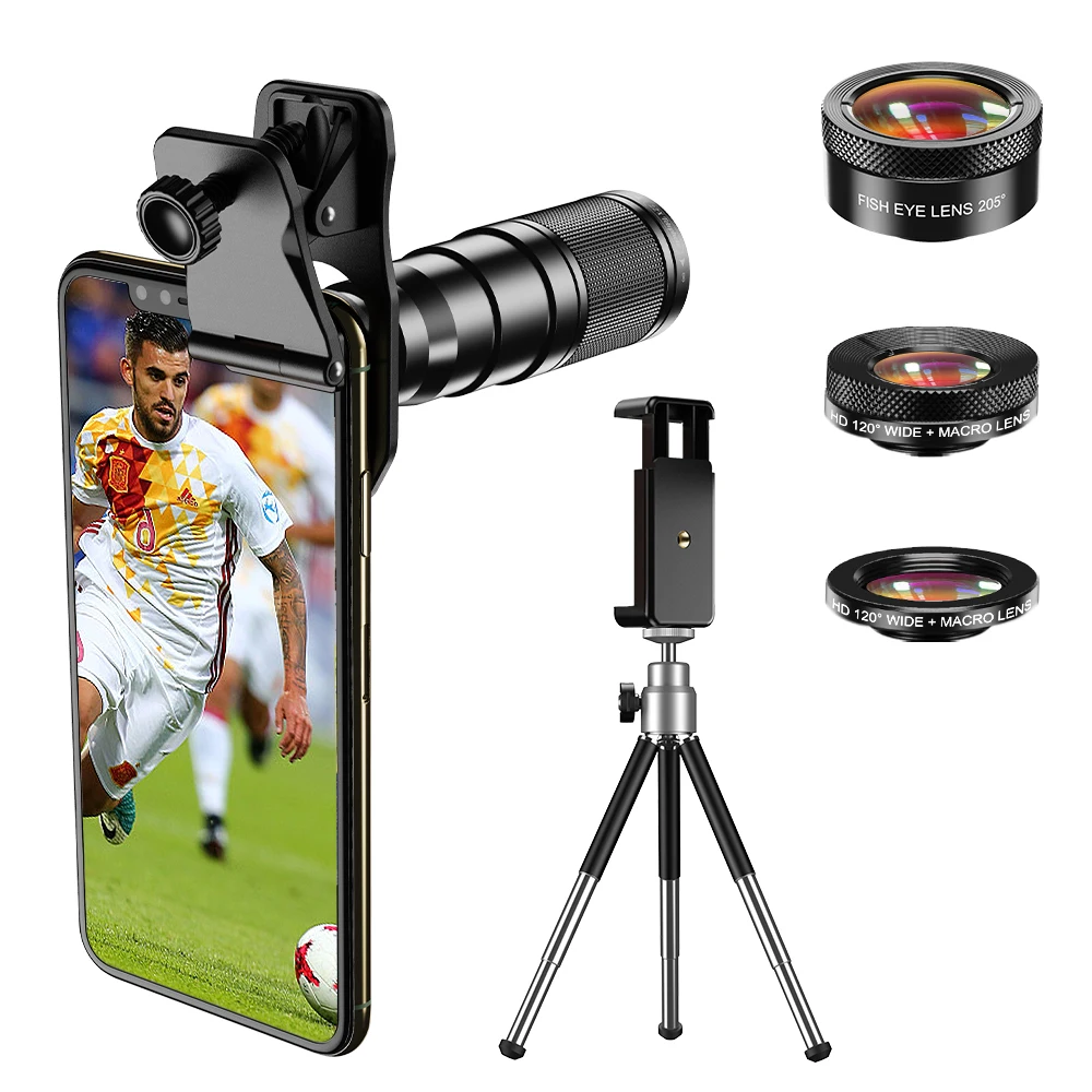 APEXEL 2025 Neues 22X Teleskop-Telefon-Zoomobjektiv 4-in-1 Makro-Weitwinkel-Fisheye-Objektiv HD Handy-Kamera-Objektiv-Set für iPhone 17Pro Samsung