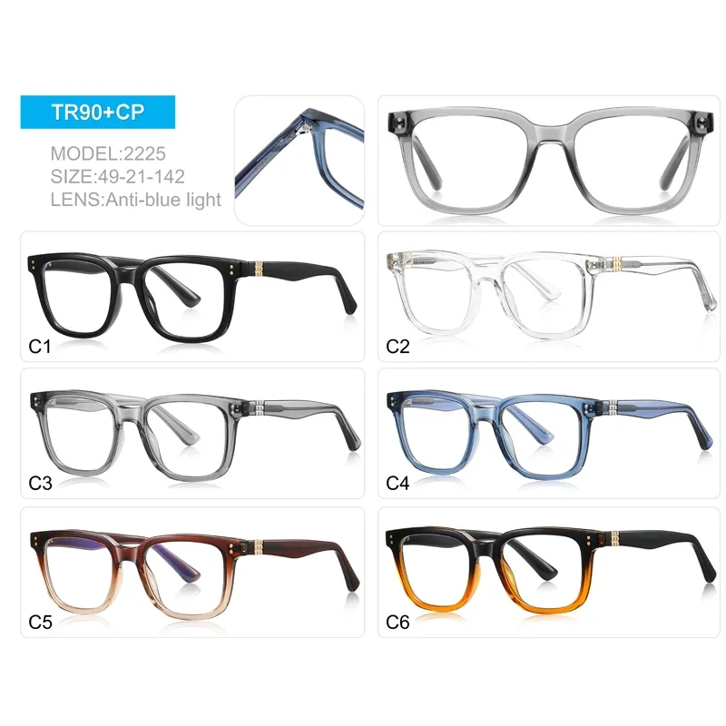 

Классические мужские очки из ацетата KIZN, модные универсальные очки с защитой от синего света по рецепту, деловые очки для близорукости, очки от -0,50 до -6,0