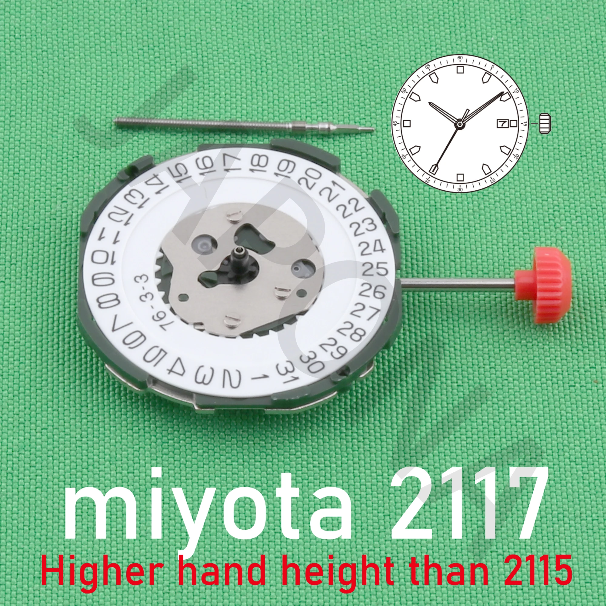 2117 movement miyota 2117-3 movement Higher hand height than 2115 movement japan movement SITH DATE