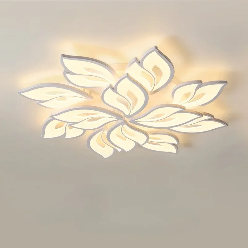 

Nordic Designer Flower Ceiling Lamp for Kitchen Bedroom Foyer Art Home Decor Appliance Minimalist French Indoor Lighting Fixture