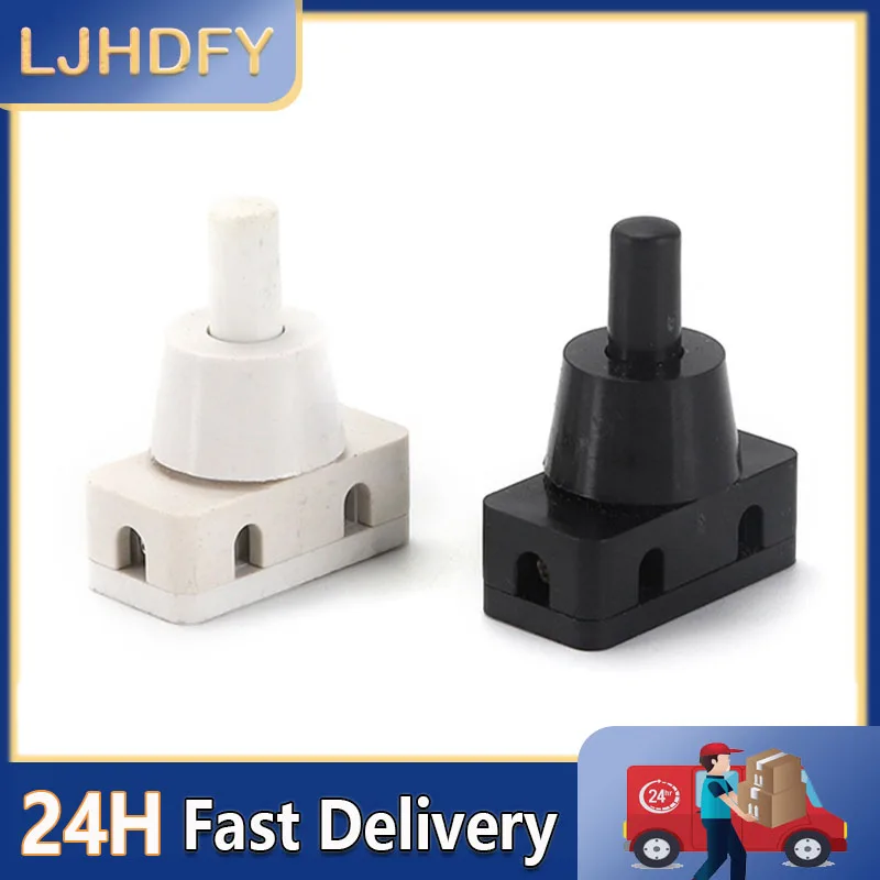 Self-locking ON/OFF Push Button Switch AC250V 10A 2 Pins Latching Switch for Lamps Industrial Field Mini Power Switches