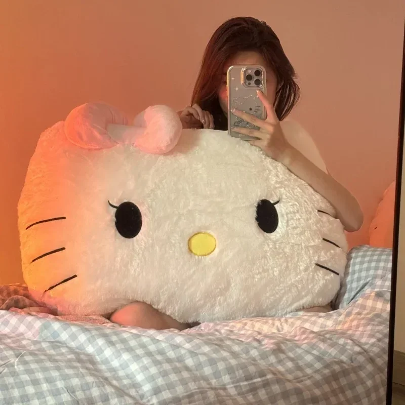 CartoonHello Kitty appui-tête peluches douces coussin de dos confortable décor de canapé jeter oreiller câlin peluches cadeaux de noël pour fille