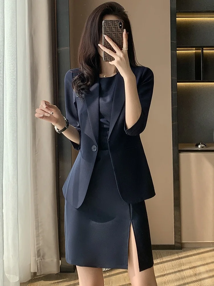 

Elegant Two-Piece Suit Set Women's Professional Workwear Summer Career Dress plus Size Tailored Suiting Commute Style