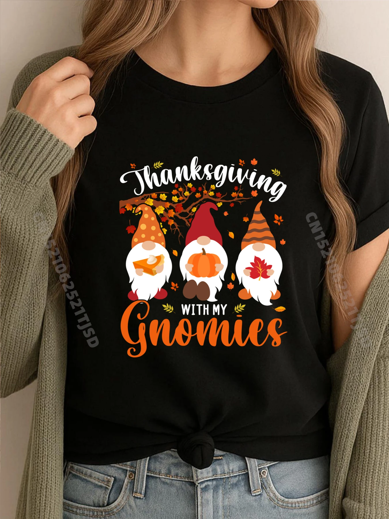 

Thanksgiving With My Gnomies Funny Autumn Gnomes Lover Funny T Shirts Woman Sale Game