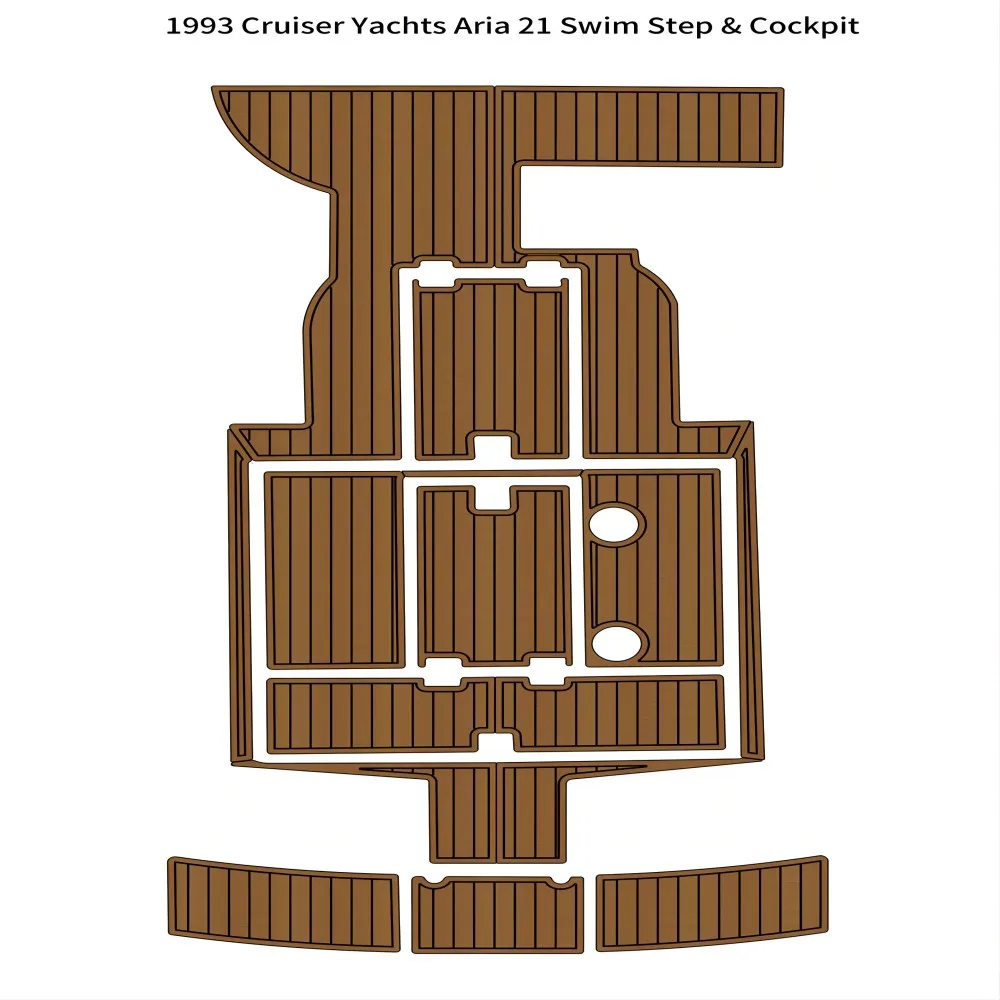 

1993 Cruiser Yachts Aria 21 Swim Step Cockpit Boat EVA Faux Teak Deck Floor Pad