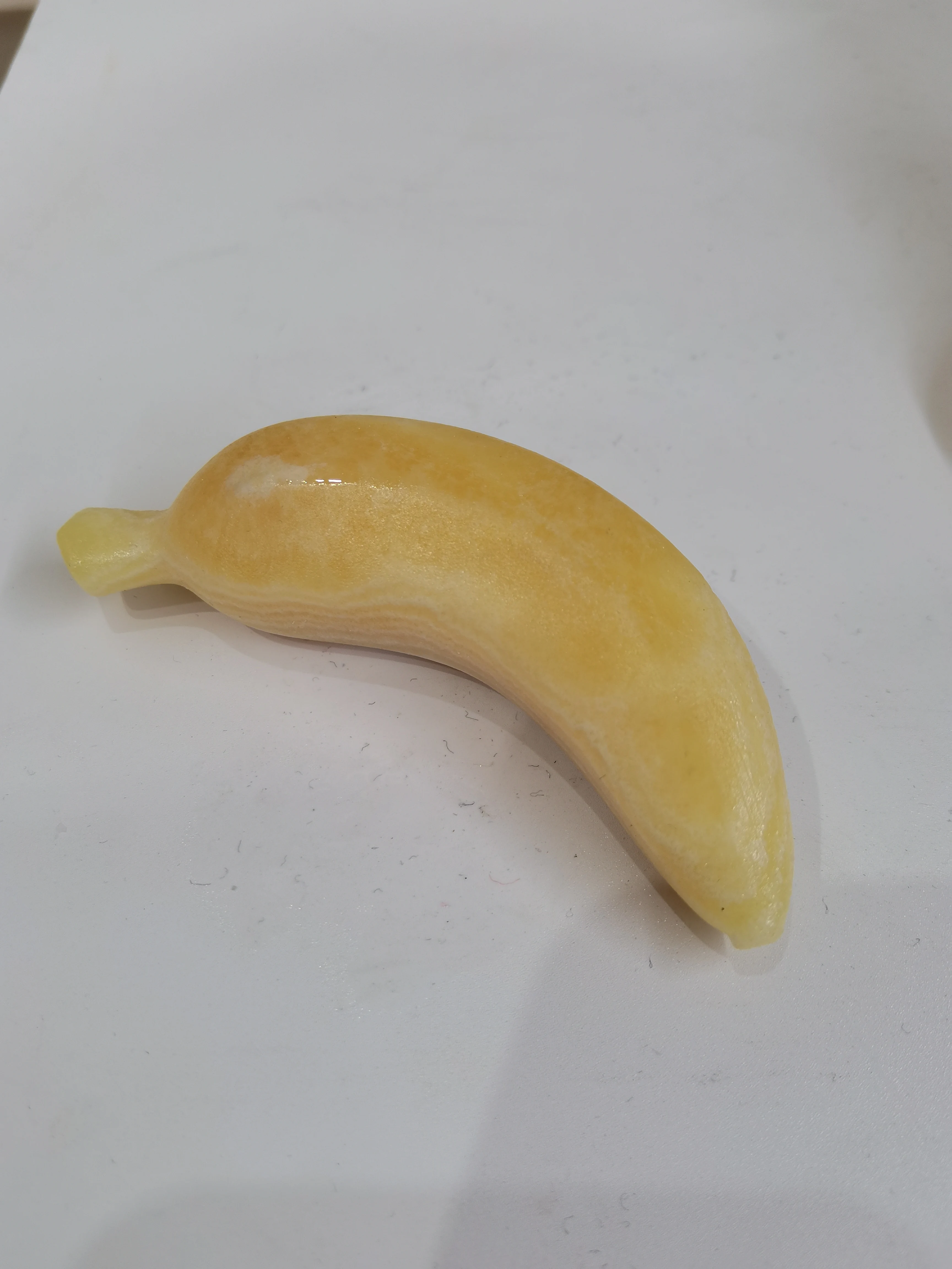 

10cm Natural Yellow Calcite Banana Handmade Carved Fruit Statue Energy healing Crystal Crafts For Home Decoration