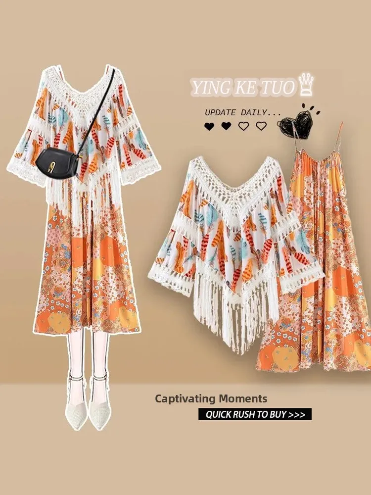 Verão 2023 feminino dopane conjunto floral impressão fora do ombro longo sve dr e awl conjunto de duas peças étnico sle