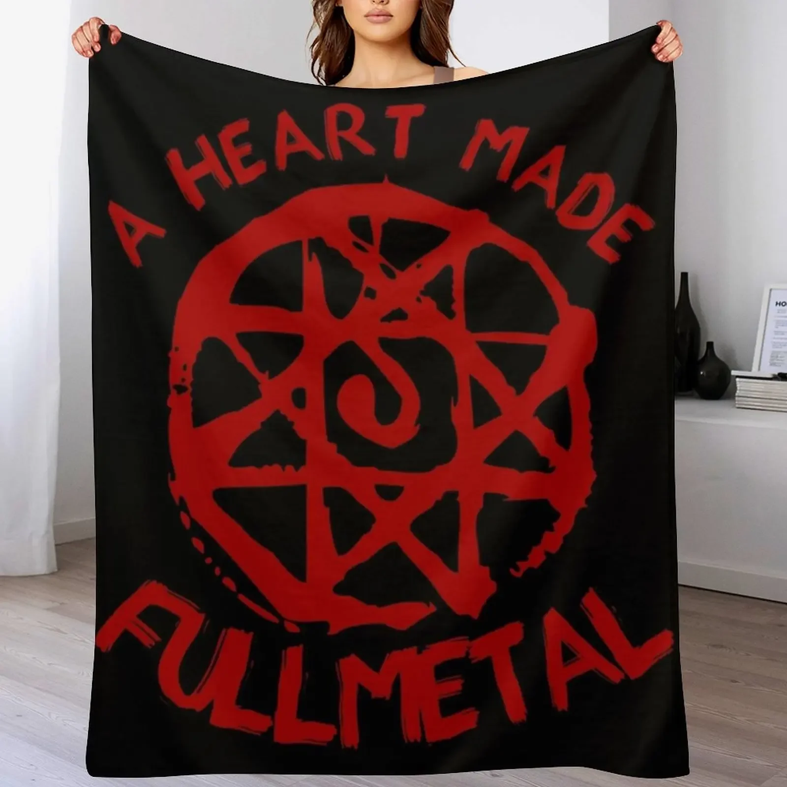 

A Heart made Fullmetal Throw Blanket for sofa Cute Quilt Large Blankets