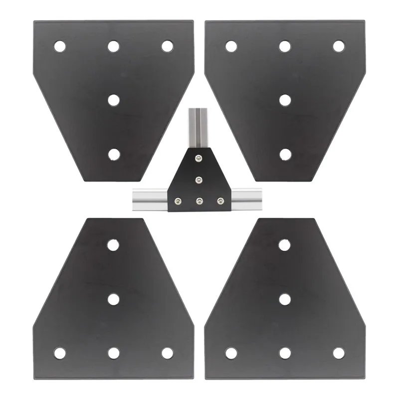 4ชิ้น/ล็อตมุมแผ่น T/L Shape 5หลุม90องศาภายนอกการเชื่อมต่อแผ่นอลูมิเนียม4040 Extrusion โปรไฟล์4040