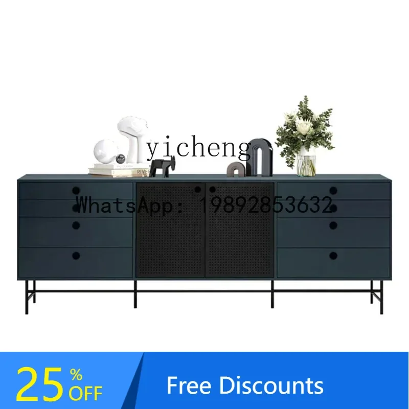 

LYY light luxury TV cabinet modern simple small apartment storage cabinet living room solid wood floor cabinet