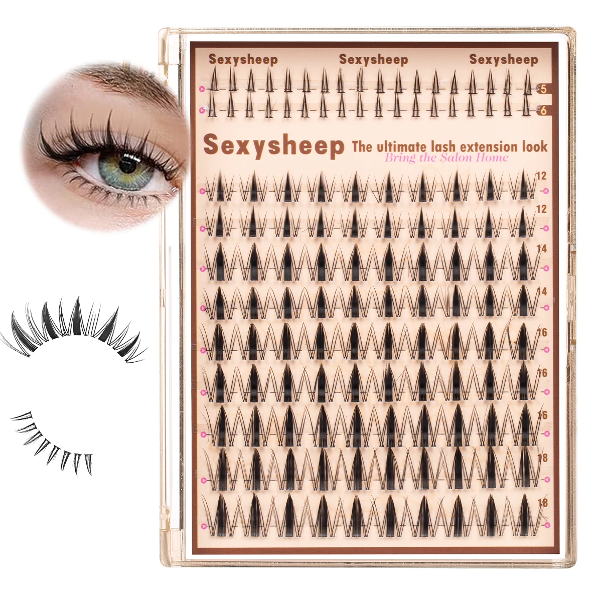 Manga Wimpernbüschel mit Spitzen, Wispy Wimpernverlängerungen, Anime Fairy Wimpernbüschel, wiederverwendbare Faux Mink Wimpern – Detail 6