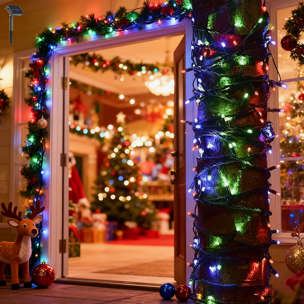 1 pc 5M 50 head solar Christmas light string LED holiday light atmosphere home decoration Christmas Day