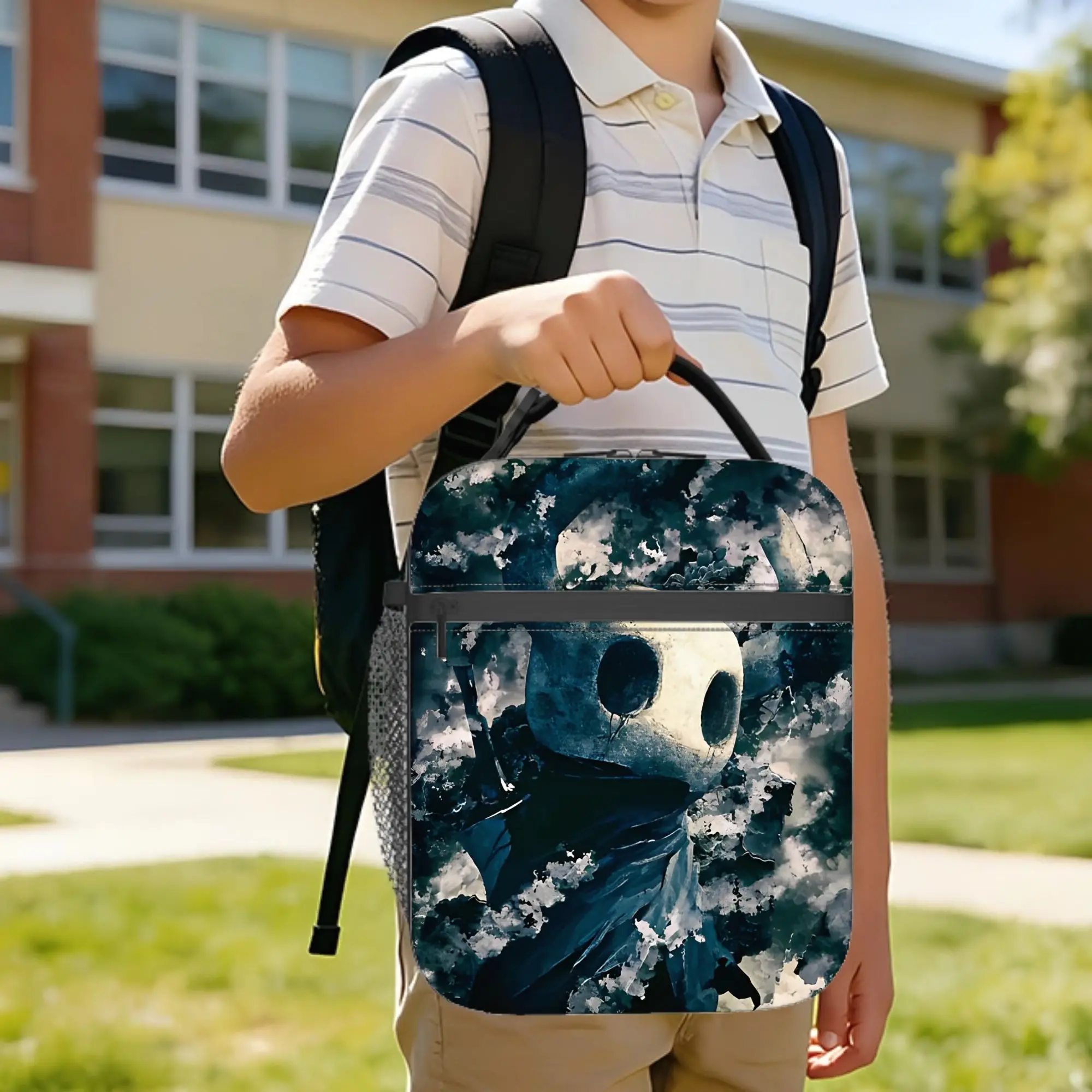 Hollow Knight Ghost Insulated Lunch Bags High Capacity Game Meal Container Thermal Bag Lunch Box Tote School  Outdoor Men Women