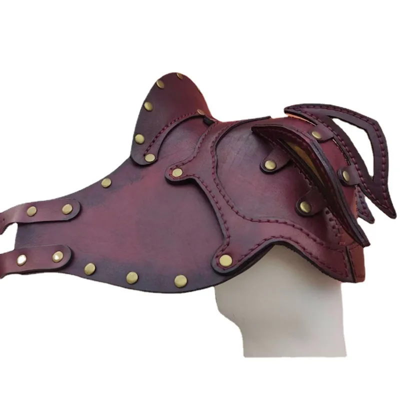 Cosplay Medieval Warrior Multi-Layer Leather Studded Vest Shoulder Guards Viking Costume Photography Prop Party Performance Prop