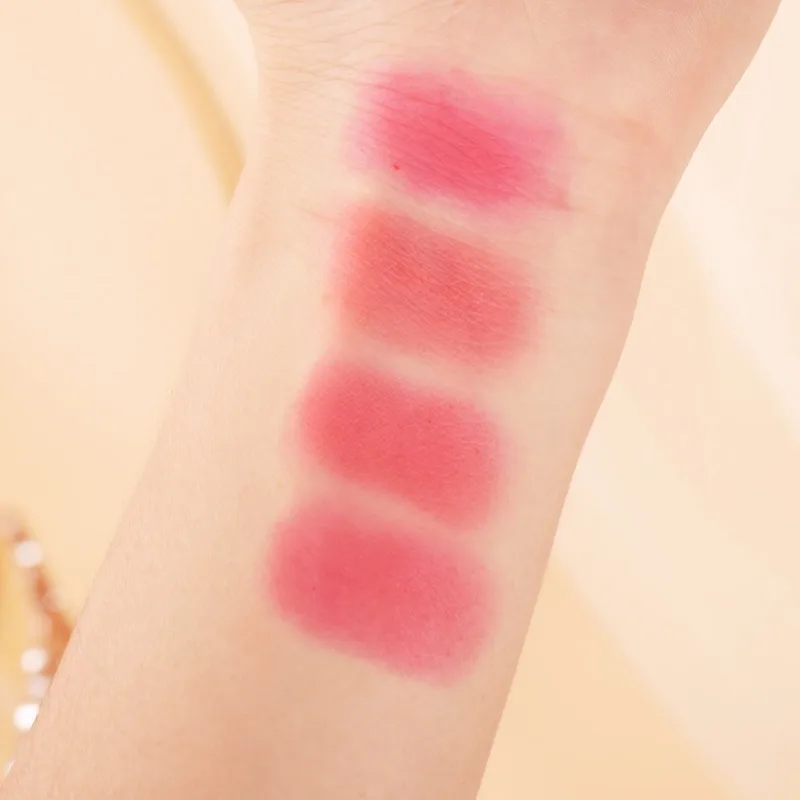 4 pièces ensemble gelée joue Blush & gelée teinte lèvres 2 en 1 hydraté fard à joues Contour du visage Rouge Rouge à lèvres longue durée Rouge maquillage