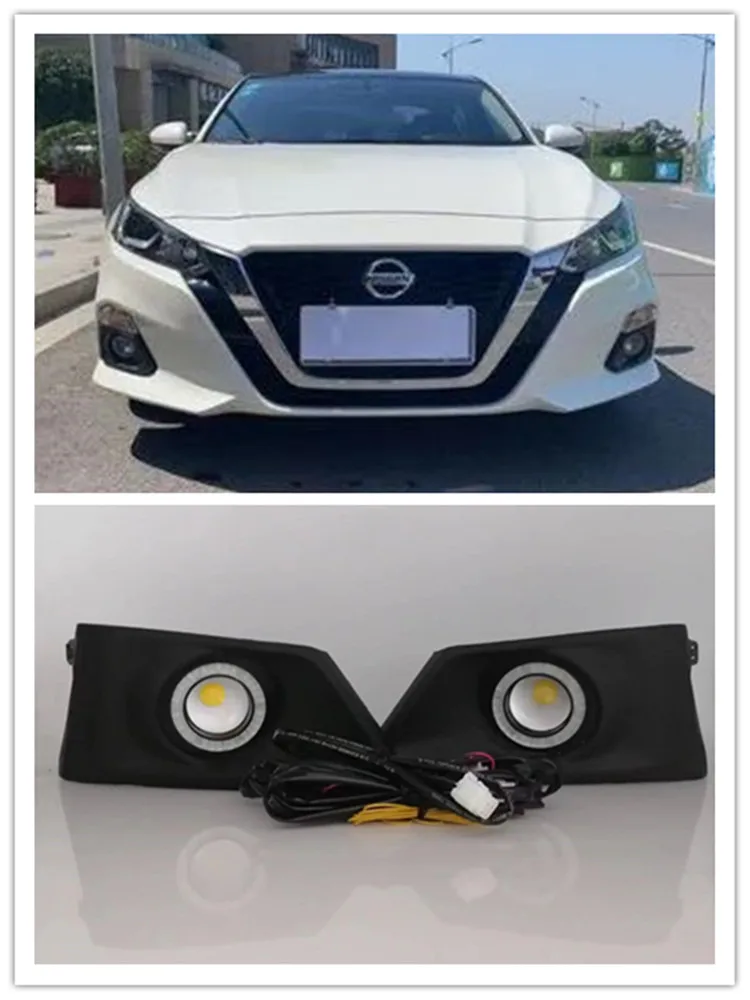 

LED Fog Lights Assembly For Nissan Altima 2019 2020 2021 2012 2013 Front Bumper Fog lamp Replacement Angel Eye Daylight Kits