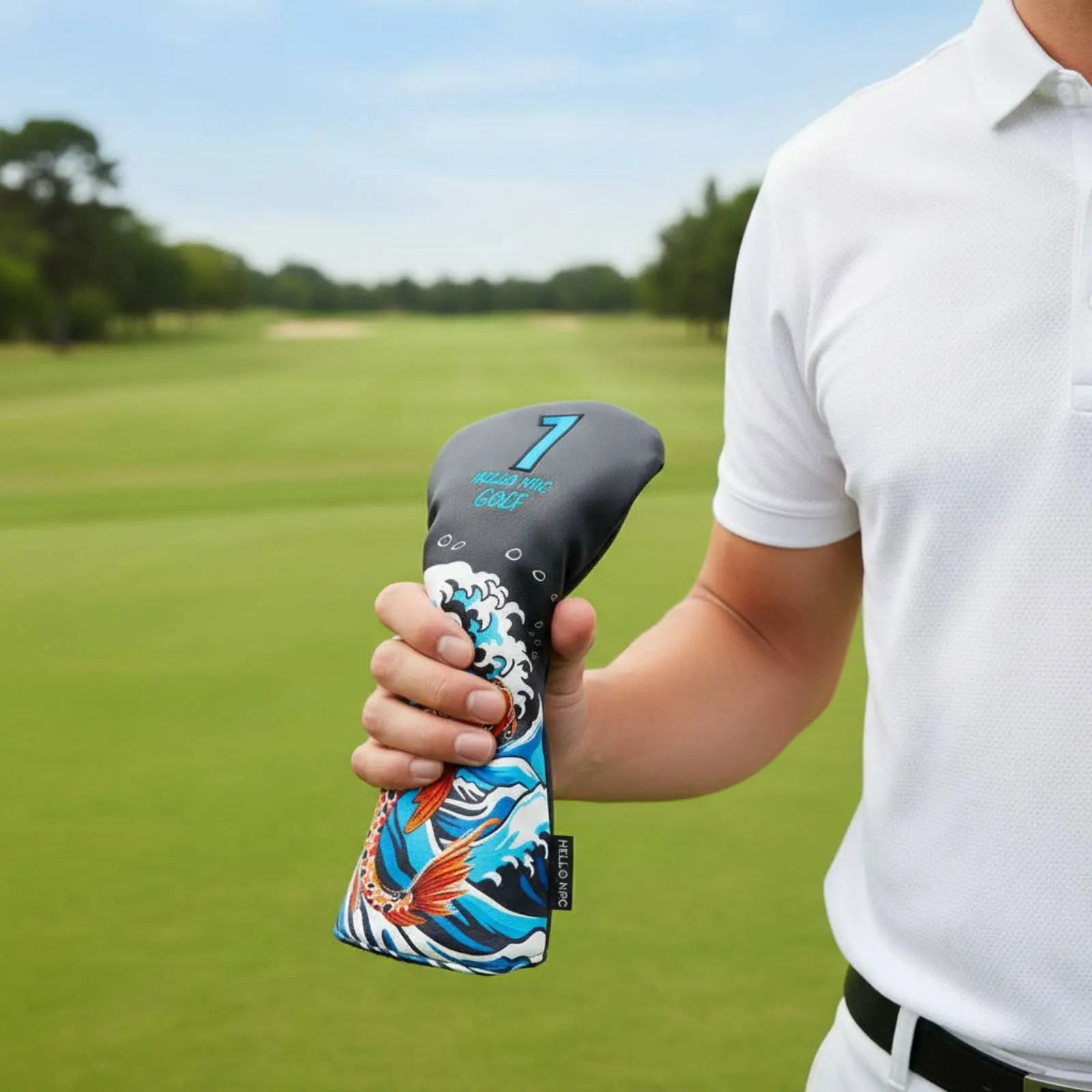 3 Pieces Sporting Club Headcover Set Long-Lasting Driver Wood Headcover Set Driver Course Utility Headcovers Snug Fit