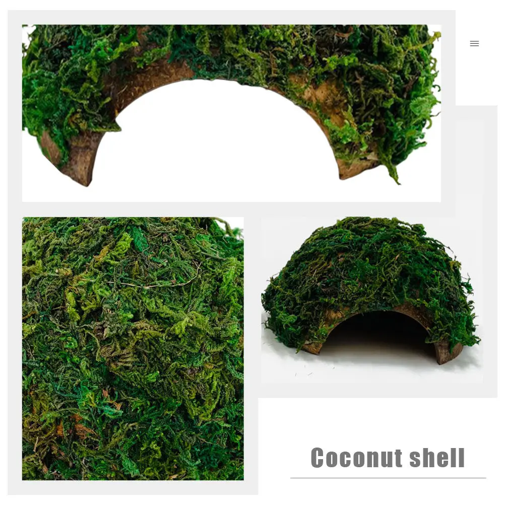 

Декоративная зеленая пещера-укрытие для мелких рептилий: платформа для загара для черепах, ящериц, хомяков, гекконов. Убежище для террариумных рептилий.