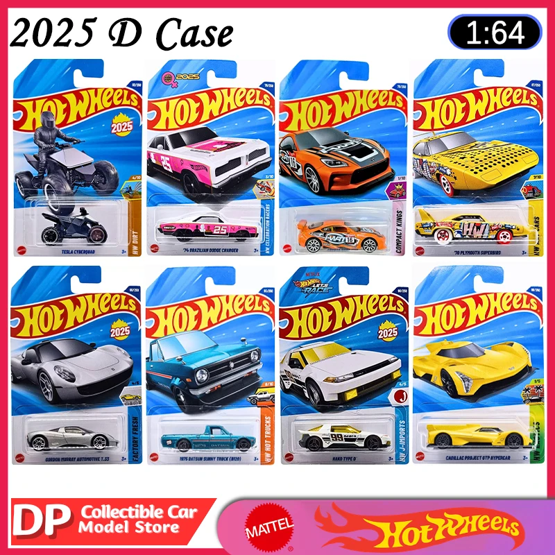 New Hot Wheels Cars 2025 D Case 1:64 Plymouth Lamborghini Toyota Ford Diecast Vehicle Model Cars, In Stock Ship Now