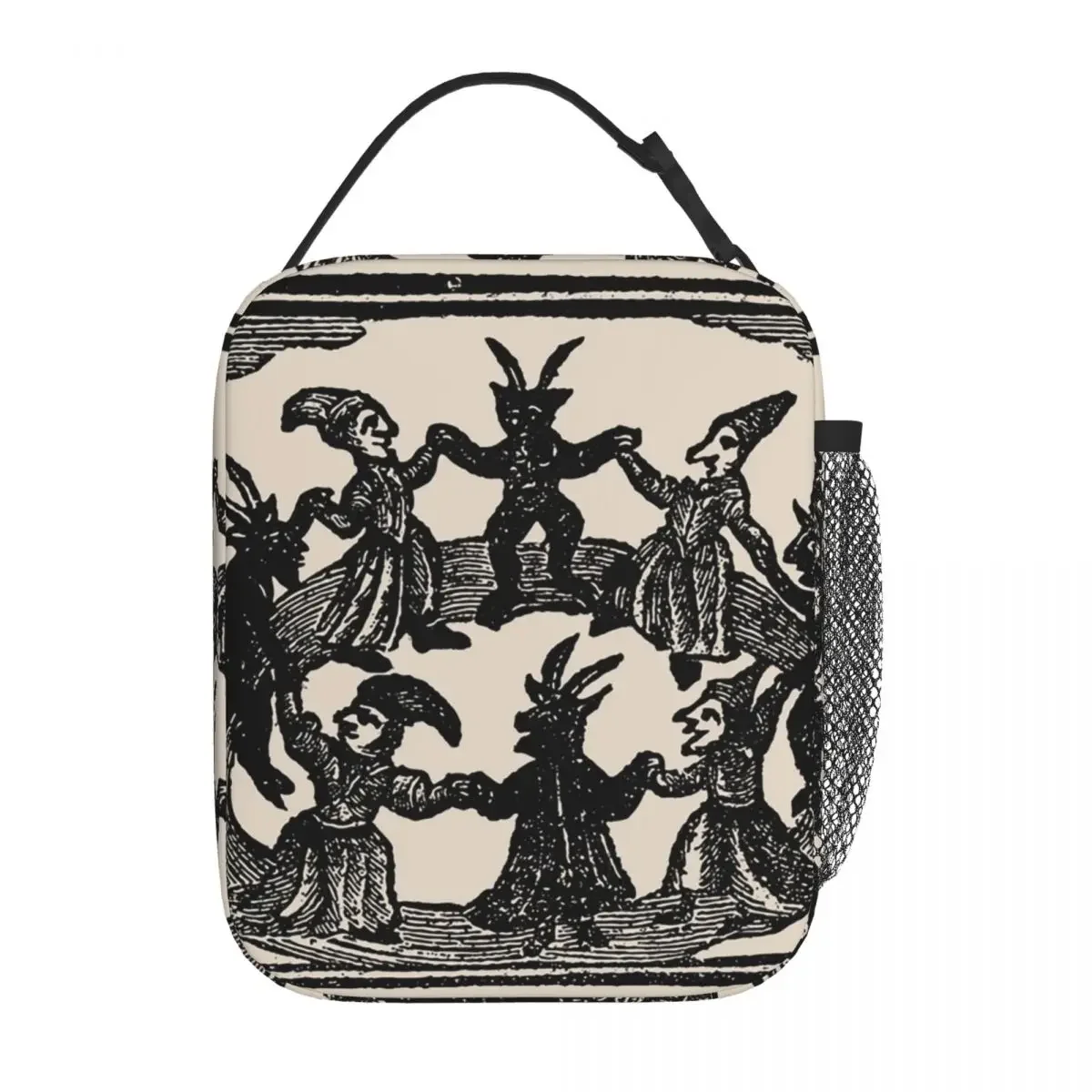 Custom Witches Circle Dance Lunch Bag Men Women Cooler Warm Insulated Lunch Box for Student School