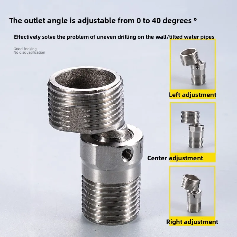 Angle Adjustment Faucet Angled Curved Foot Universal Thread 360° Rotatable Shower Faucet Adapter Eccentric Screw Corner