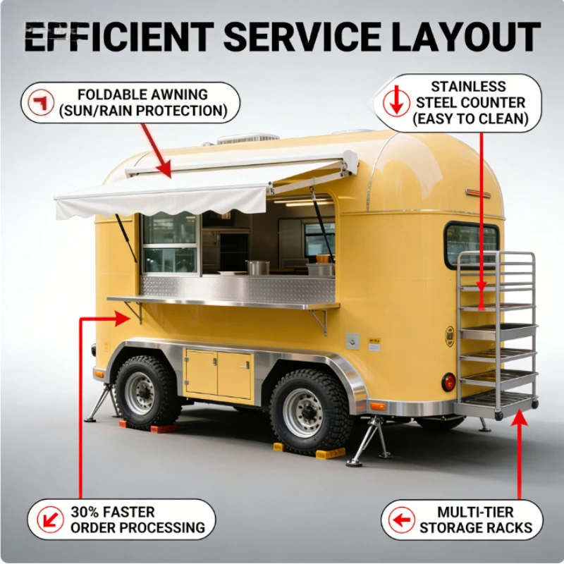 Customized Elegant Round Top Mobile Food Trailer Round Top Food Trailer Mobile Coffee Trailer
