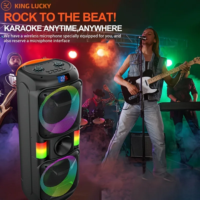 8202 Wireless Bluetooth Super big Speaker With Maximum Peak Power Of 120DB sound Outdoor Portable Party Soundbox with Mic - Image 6
