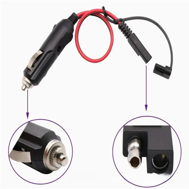 12AWG Cigarette Lighter Charger Cable Cigarette Lighter Male Plug To Sae Quick Release Disconnect Connector Plug Extension Cable