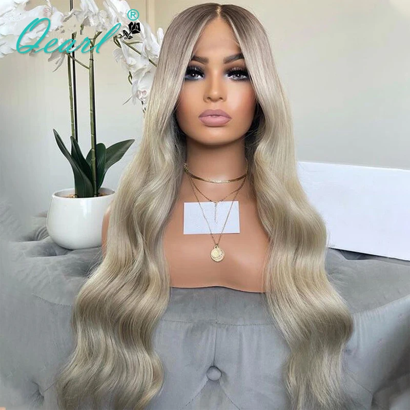 

Full Lace Wigs Ashy Blonde Lace Front Wig Human Hair 13x6 Loose Wavy PrePlucked Hairline Cheap Light Gray Lace Frontal Wig Qearl