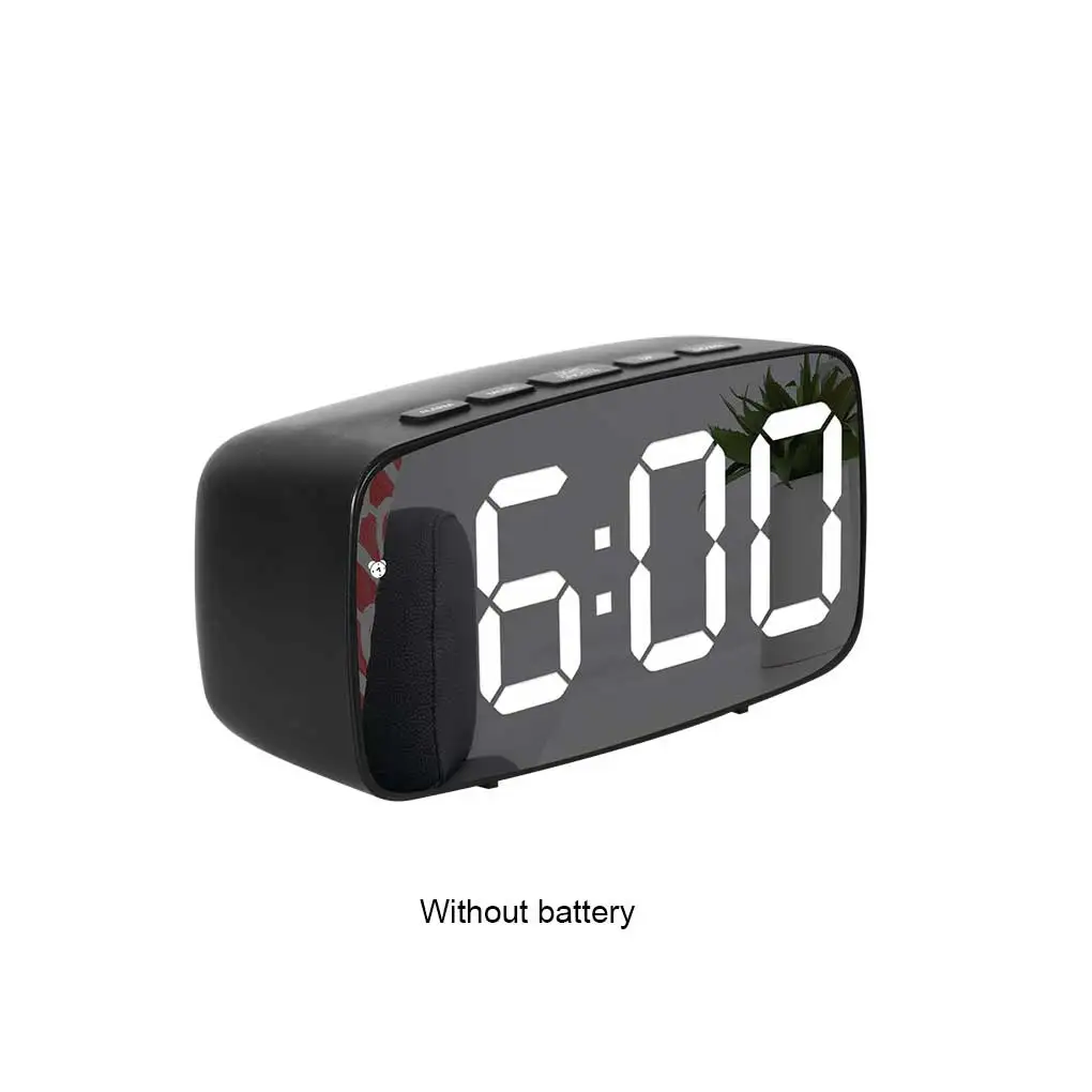 Alarm Clock Digital Morning Bedroom Bedside Thermometer Voice Control Snooze Portable Desktop Date Calendar Type