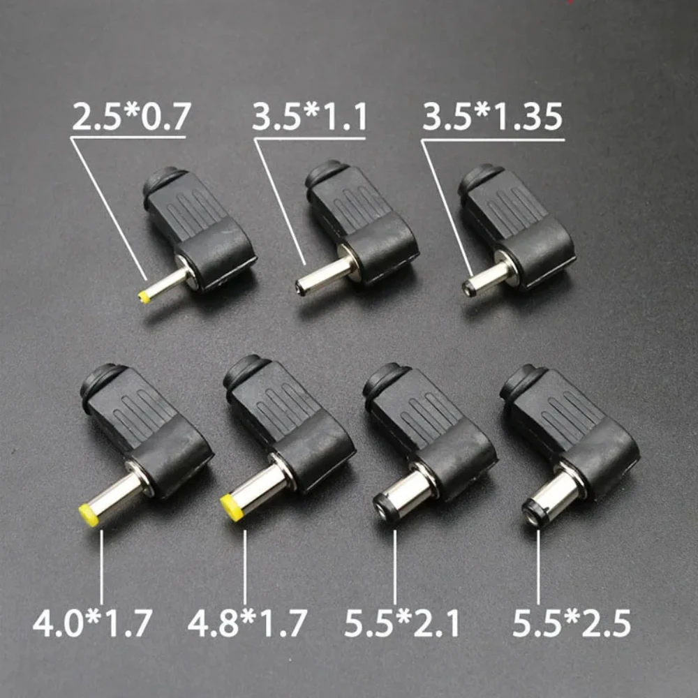 10PCS 90 Degree Right Angle Male DC Power Plug 5.5x2.5 5.5x2.1 3.5x1.35mm L Shaped Connector Jack For DIY Electronic Project