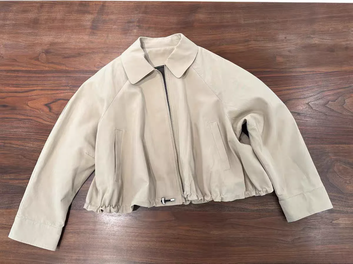 

Куртка TingTing Luxury Line Balloon Sle Jaet: повседневная, с кожаными вставками, дизайнерским воротником, свободного кроя, для женщин