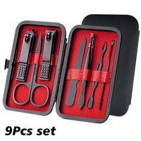 9Pcs Stainless Steel Nail Cutter and Pedicure Scissors Set Portable Manicure Tool Ear Beauty Tools Nail Clipper Set