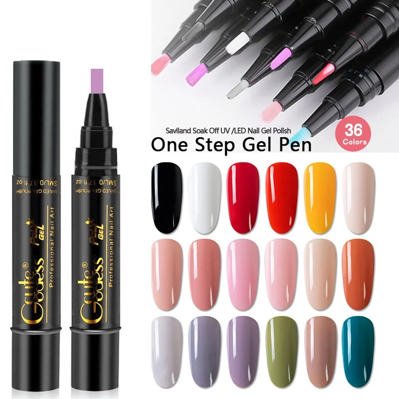 Multicolor Nail Polish Pen Pure Color Gel Nail Art Marker Semi-Permanent Lazy Manicure Painting Tool for DIY Nail Decoration