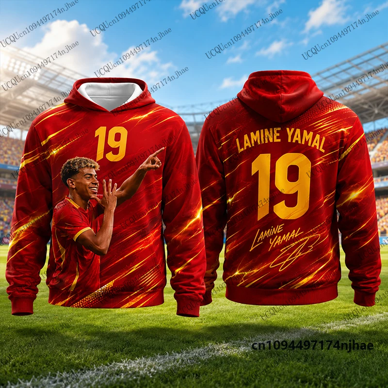 Autumn New Special Yamal #19 Print Hoodies For Men Long Sleeve Sportswear Children Football Pullover Sports Kids/Adult Tops