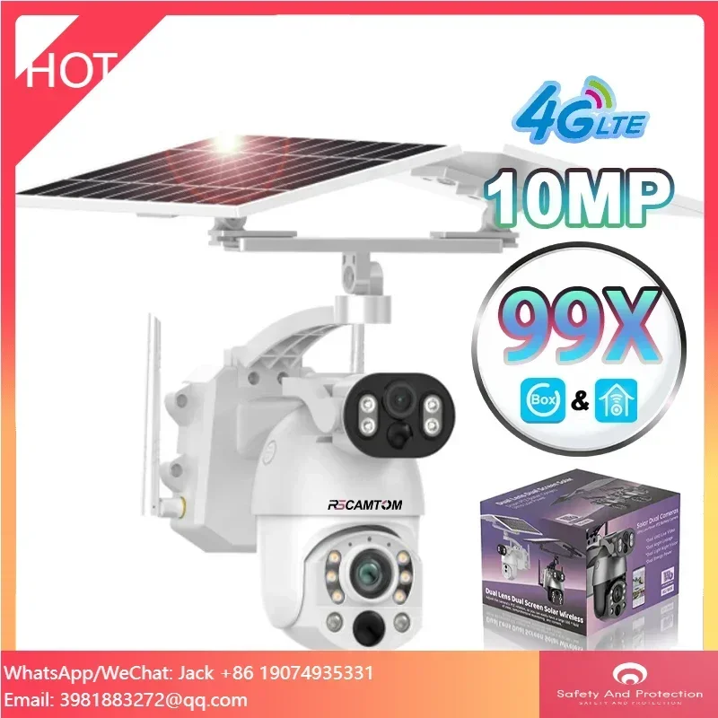 

Rscamtom 99X Zoom 4g Dual Lens Auto Tracking Solar Security Camera Ubox Motion Detection Solar Camera 4g Sim Card