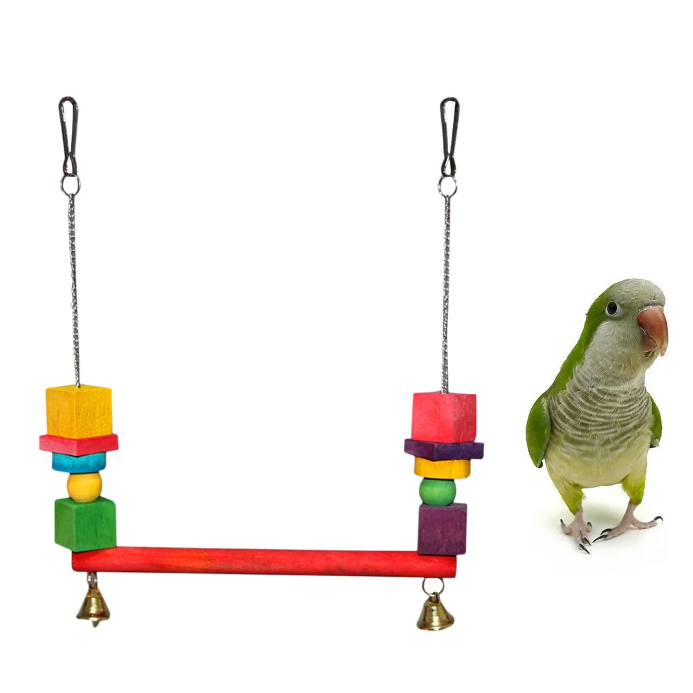 

Stand For Parrot Hanging Play Parrot Swing Educational Bird Swing Bridge Design Safe Bite Rack Playground Small