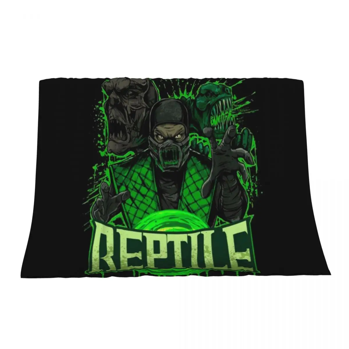 

Mortal Kombat Reptile Throw Blanket Flannels Decorative Sofa warm winter Blankets