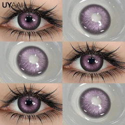 UYAAI-Lentes de Contato Coloridas para Olhos, Roxo, Azul, Cor Verde, Frete Grátis, Lentes de Descontos, 1 Par