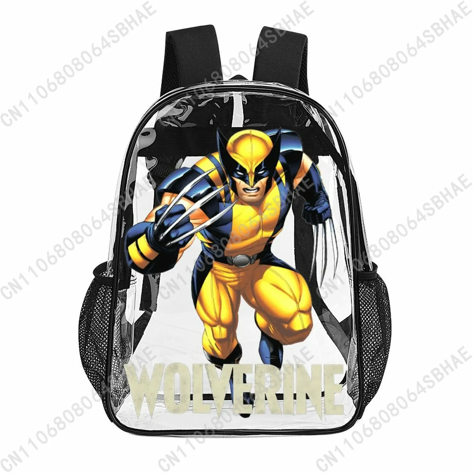

Модный прозрачный рюкзак Marvel Wolverine 17 дюймов для мужчин, женщин и подростков, персонализированная прозрачная сумка из ПВХ, подарки для косплея
